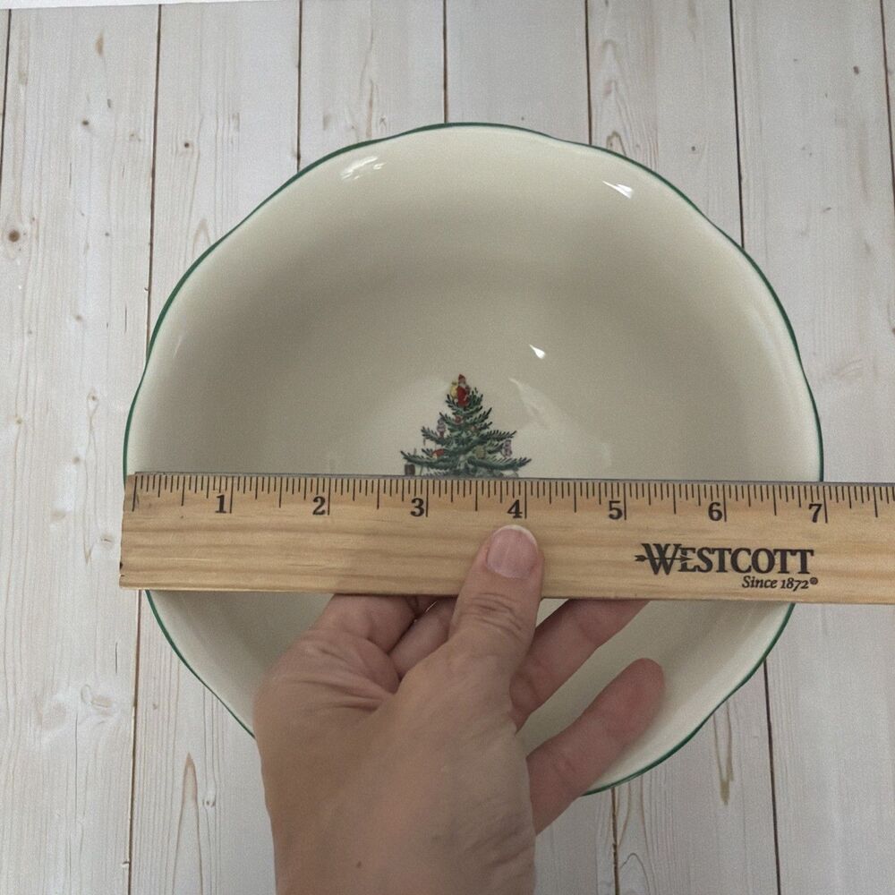 Spode Christmas Tree Pedestal Compote Footed Bowl 7” NIB - Picture 8 of 10